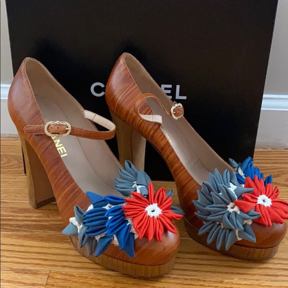 CHANEL 11C MARYJANE SHOES HEELS size 39 RARE